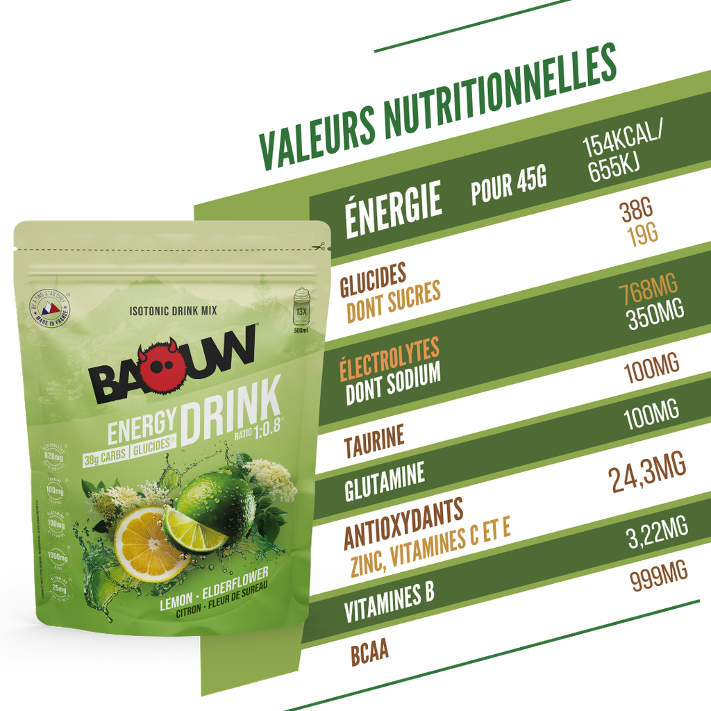 Baouw Boisson énergétique - 2 saveurs