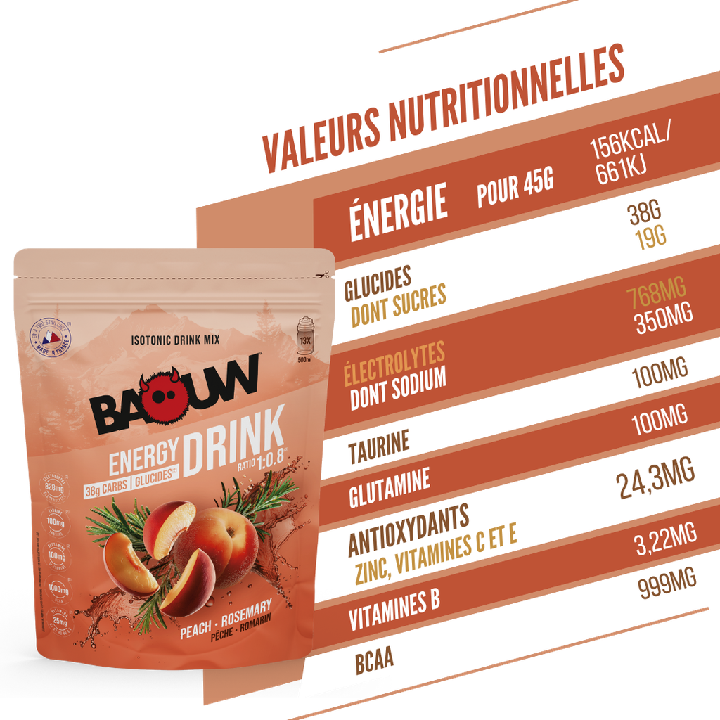 Baouw Boisson énergétique - 2 saveurs