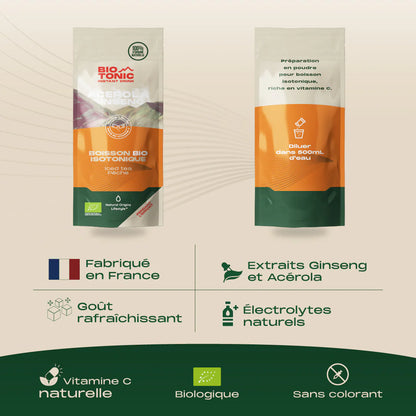 BioTonic Iced-Tea pêche - LA Boisson Énergétique Isotonique Bio 100% Naturelle - Natural Origins