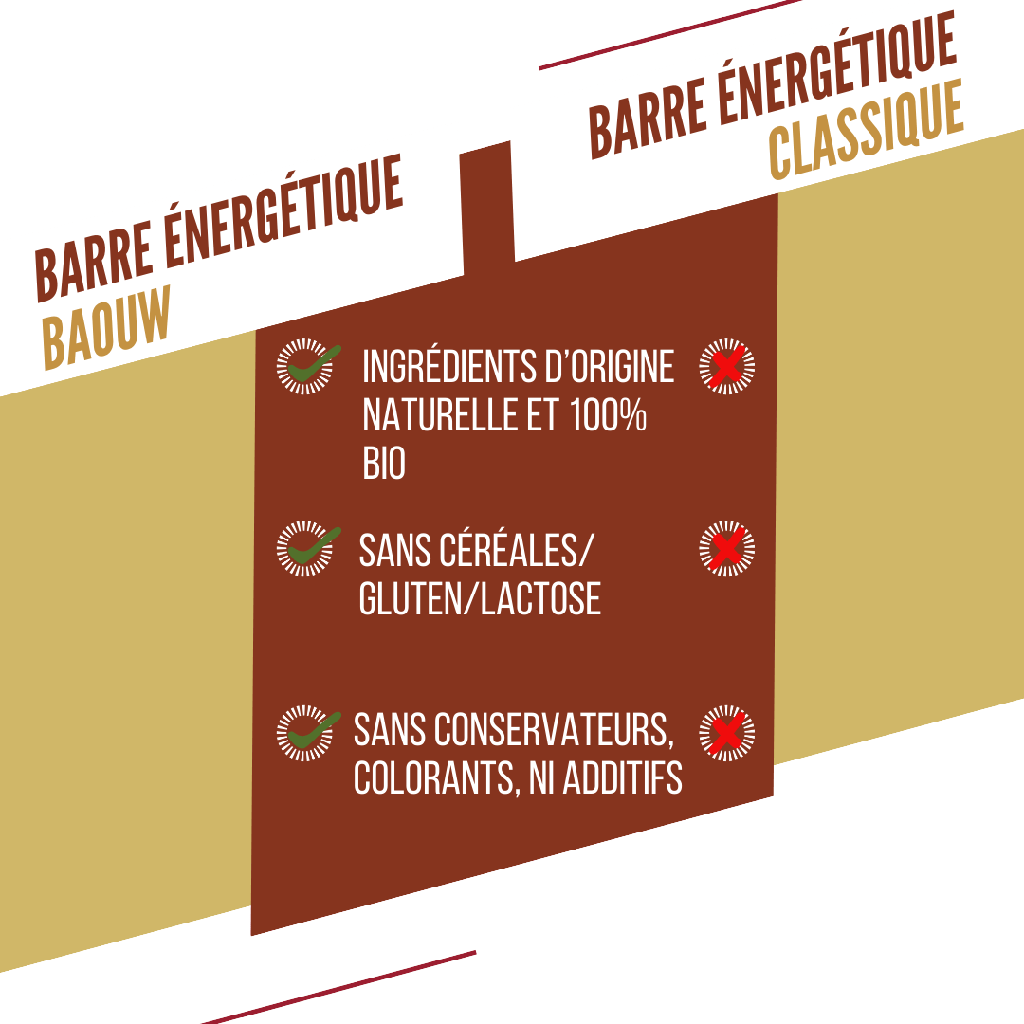 Baouw Barres énergétiques - 5 Saveurs