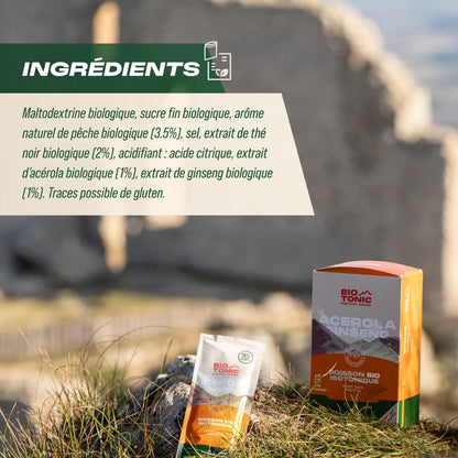 BioTonic Iced-Tea pêche - LA Boisson Énergétique Isotonique Bio 100% Naturelle - Natural Origins